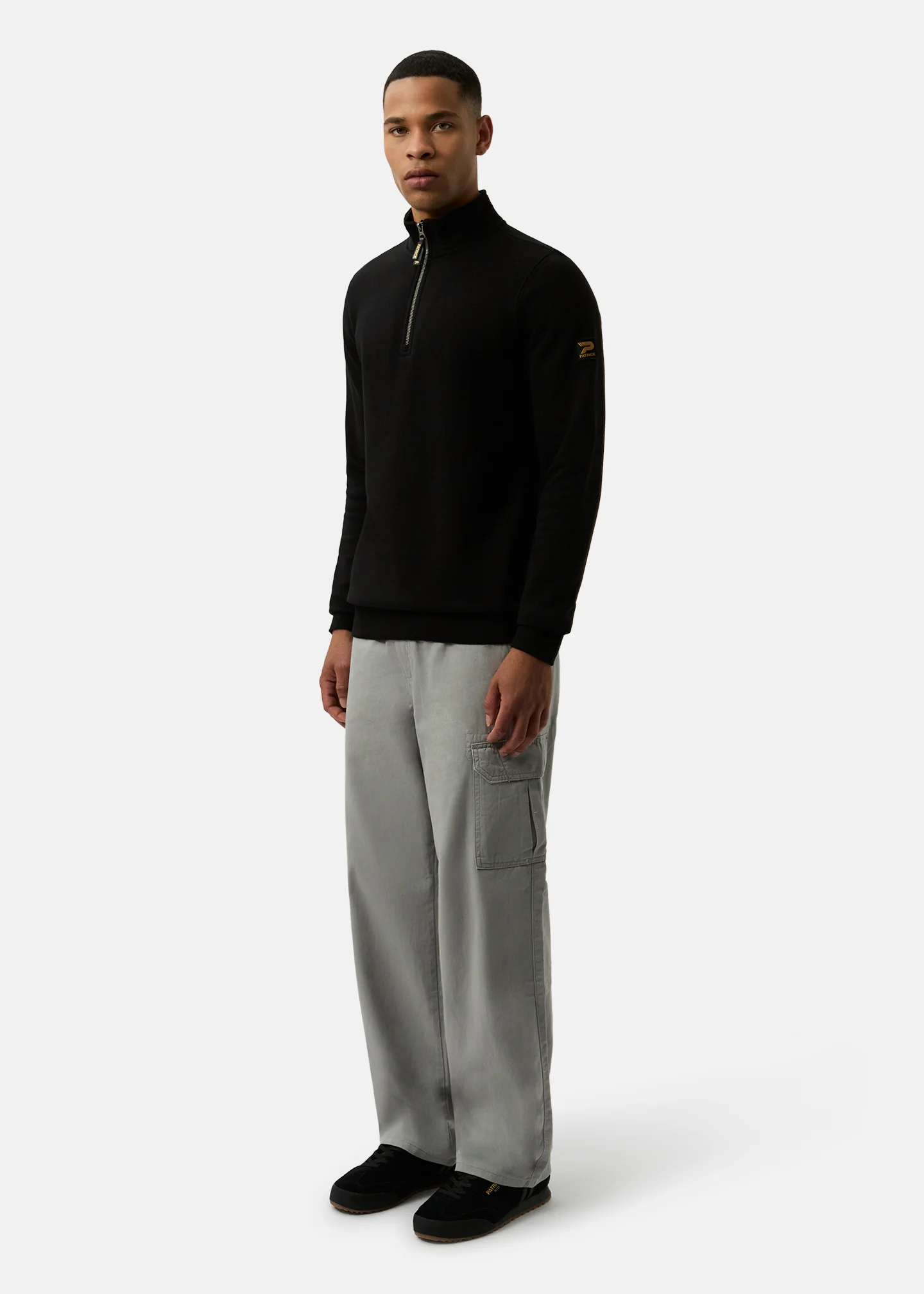 Harlem 1/4 Zip top - Black - Image 3