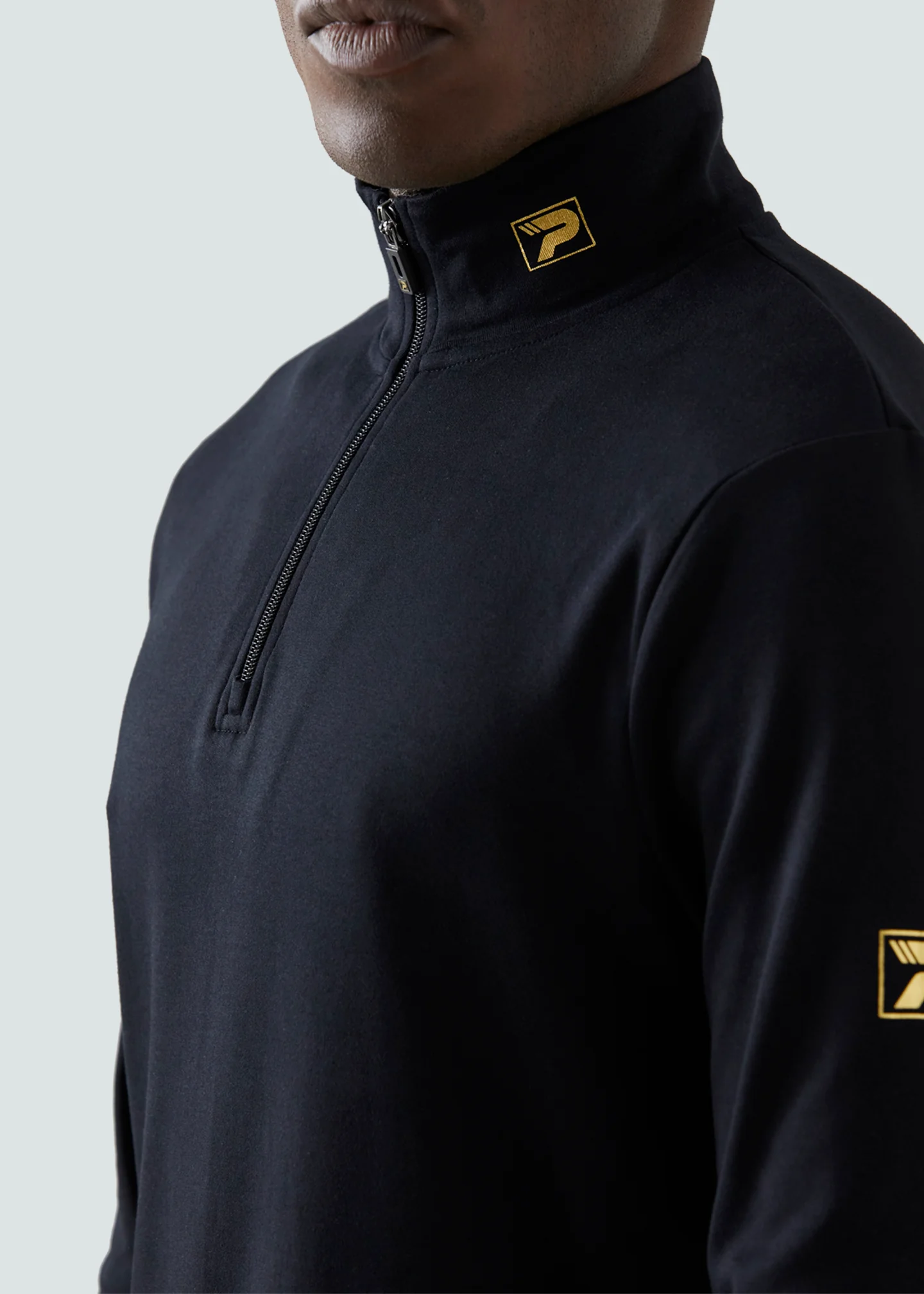 Nat 1/4 Zip Top - Black - Image 3