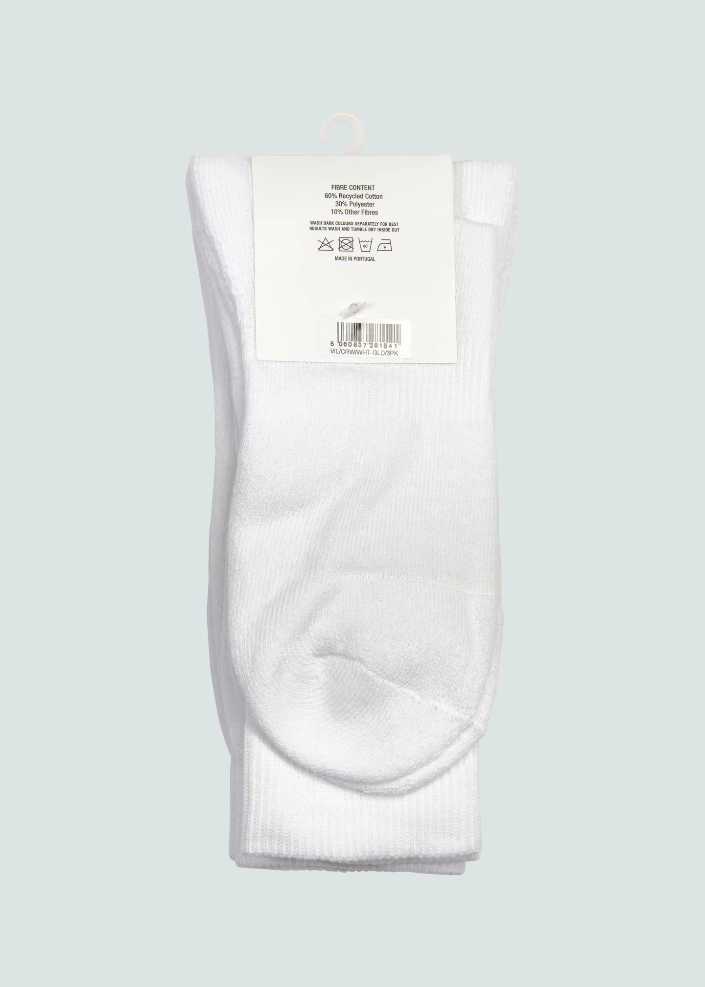 Villan Crew Sock 3 Pack - White/Gold - Image 2